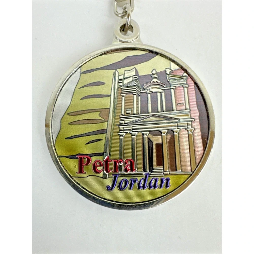 Petra Jordan Keychain 50 Year Perpetual Calendar 2010-2060 Silver Tone Circle
